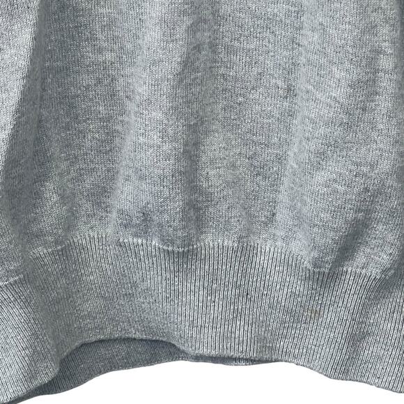 Lacoste Gray Quarter Zip Sweater Size M 4 Alligator Logo 100% Cotton - Picture 5 of 8